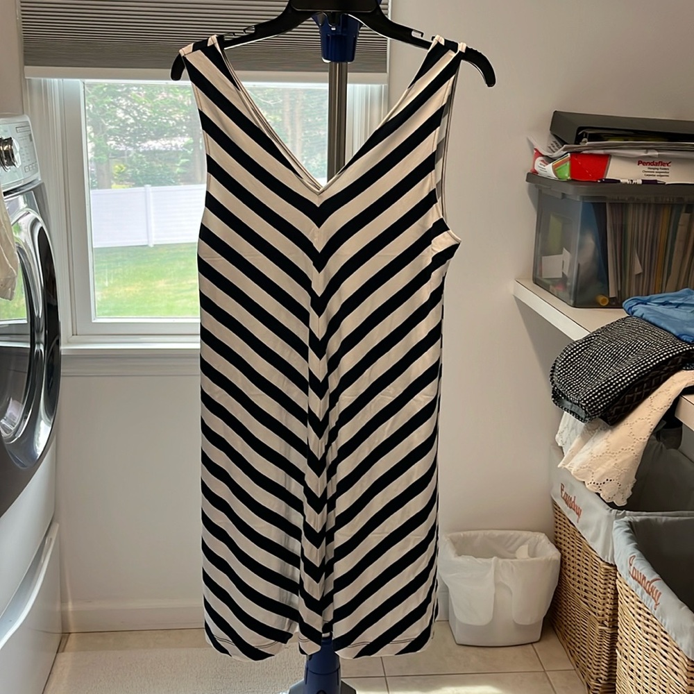 Loft blue and white stripe dress. Size small